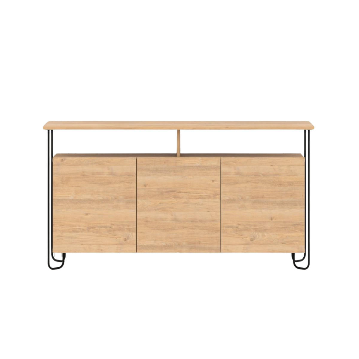BUFFET 3 Türen und Metallfüße Dilly - L130 cm - Apfelbaumfarben, Holzwerkstoff (40/80/130cm) - Calicosy
