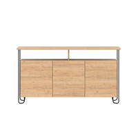 BUFFET 3 Türen und Metallfüße Dilly - L130 cm - Apfelbaumfarben, Holzwerkstoff (40/80/130cm) - Calicosy
