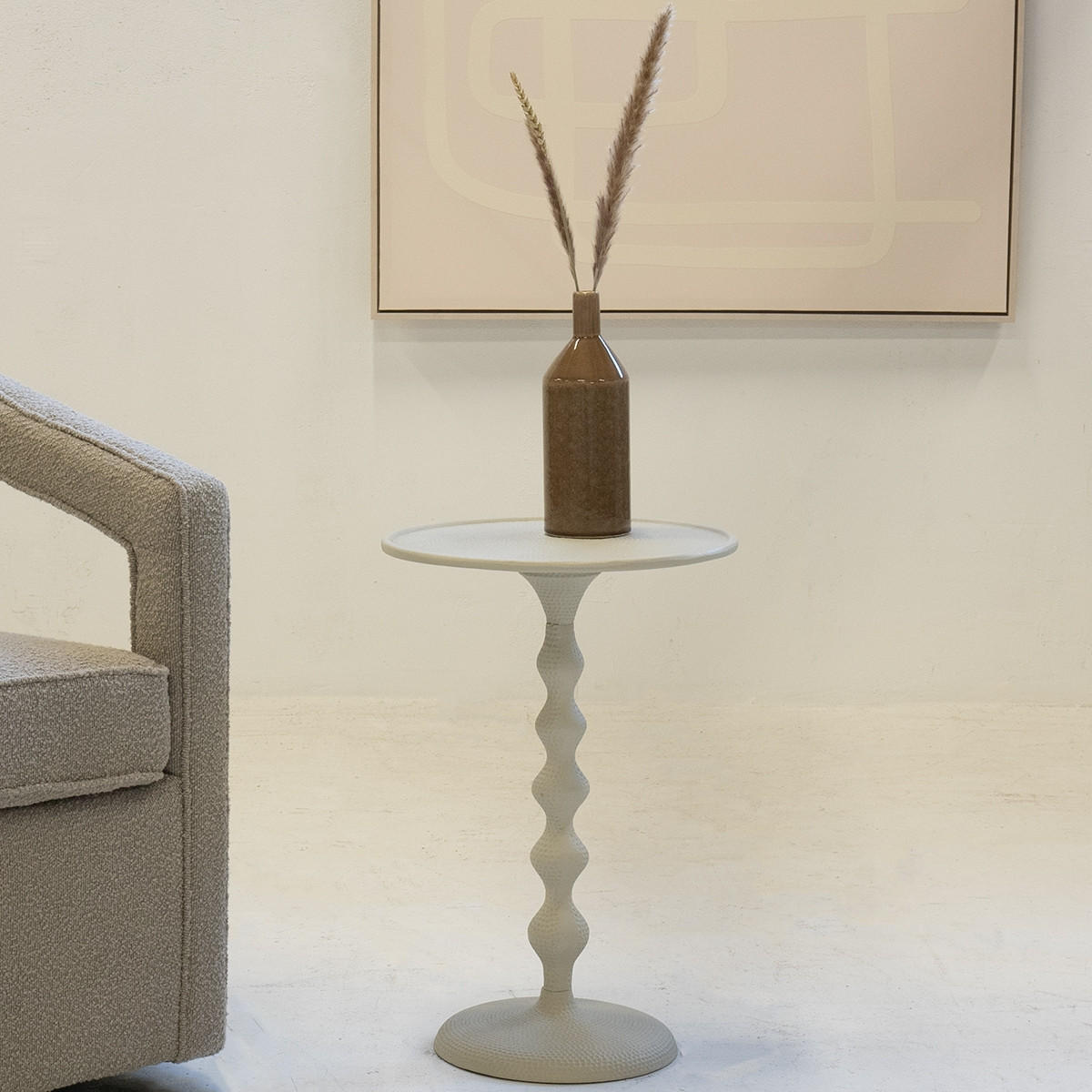BEISTELLTISCH rund aus Aluminium 38cm, grau - Grau, Metall (38/38/56cm) - Giga Meubel