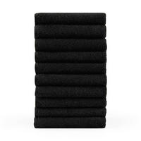 GÄSTETUCH 10er-Set, 10x Gästetuch 30/30 cm, Schwarz - Schwarz, Textil (30/30cm) - Blumtal