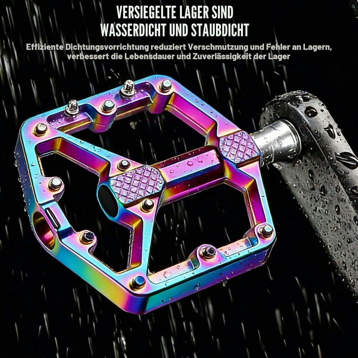 FAHRRADPEDALE 9/16 Zoll MTB Pedale mit Anti-Rutsch-Nägeln Bunt - Multicolor, Metall (10/1.4/12.5cm)
