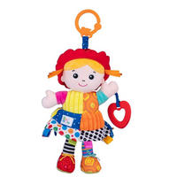 BABYRASSEL Baby Plüsch- Puppe 81133 bunt C-Ring, Beißring, Greifling, Stoffpuppe, weicher Stoff, ab Geburt - Multicolor, Textil (18/3/25cm) - Bali Bazoo