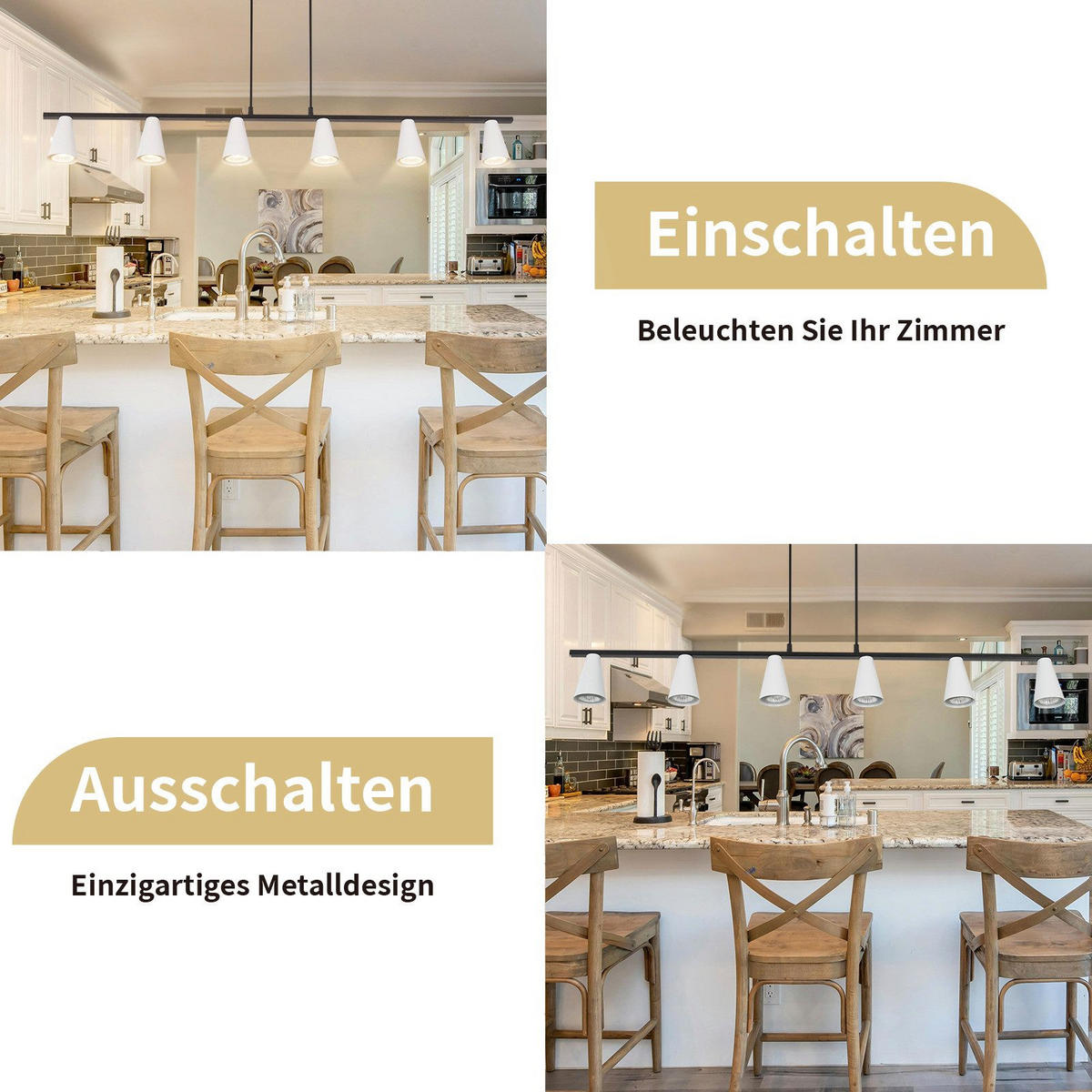 PENDELLEUCHTE Ethan 110/7/160 cm - Weiß, Metall (110/7/160cm) - ZMH