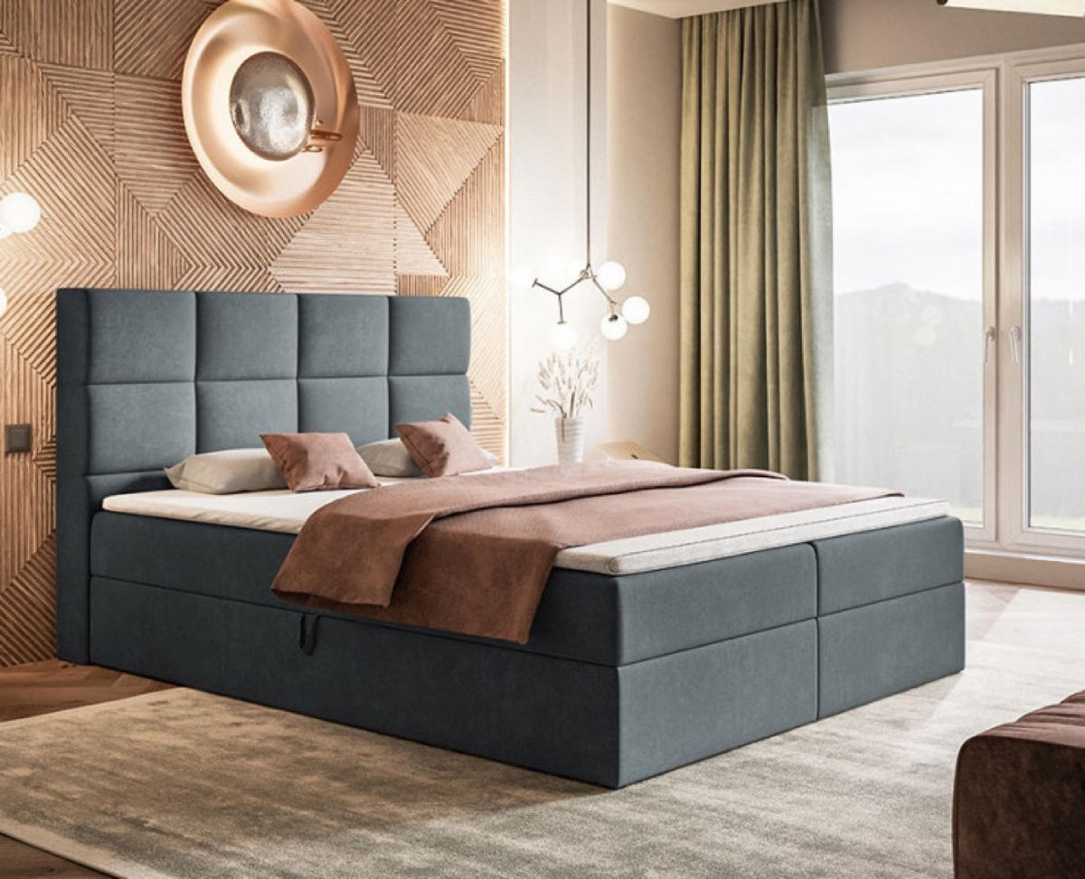 BETT Grafit FOX 5 120x200 cm - Graphitfarben, Textil (120/200cm) - Sepro Meble