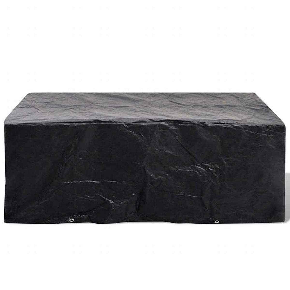 GARTENMÖBEL-ABDECKUNG 8 Ösen 200/160/70 Cm - Schwarz, Kunststoff (200/160/70cm) - vidaXL