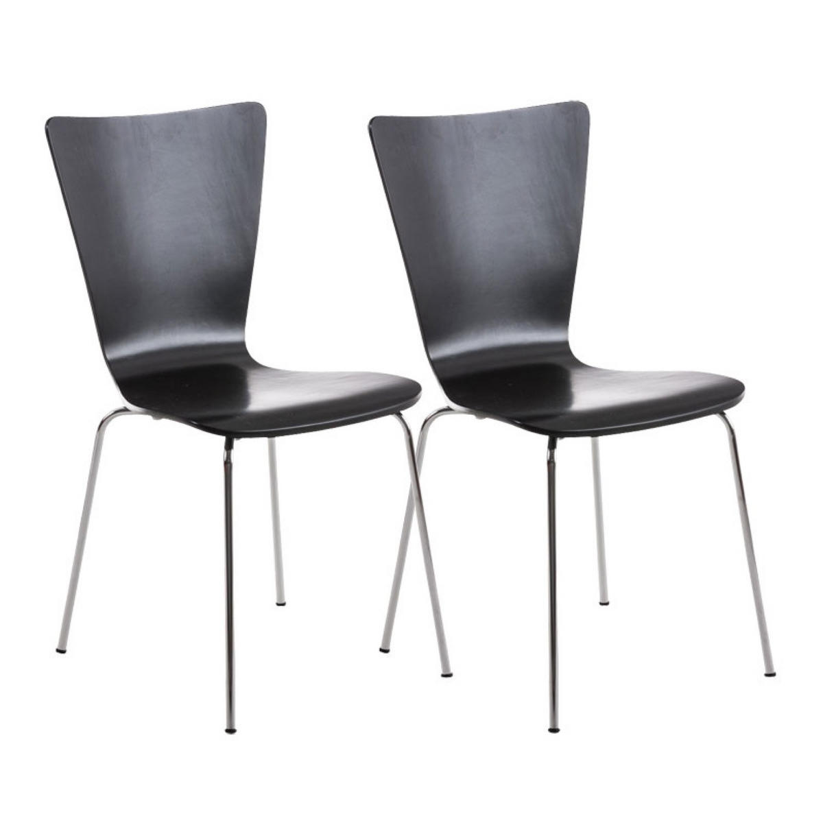 BESUCHERSTUHL Almere - 2er Set schwarz - Schwarz, Holz (43/84/50cm) - TPFLiving
