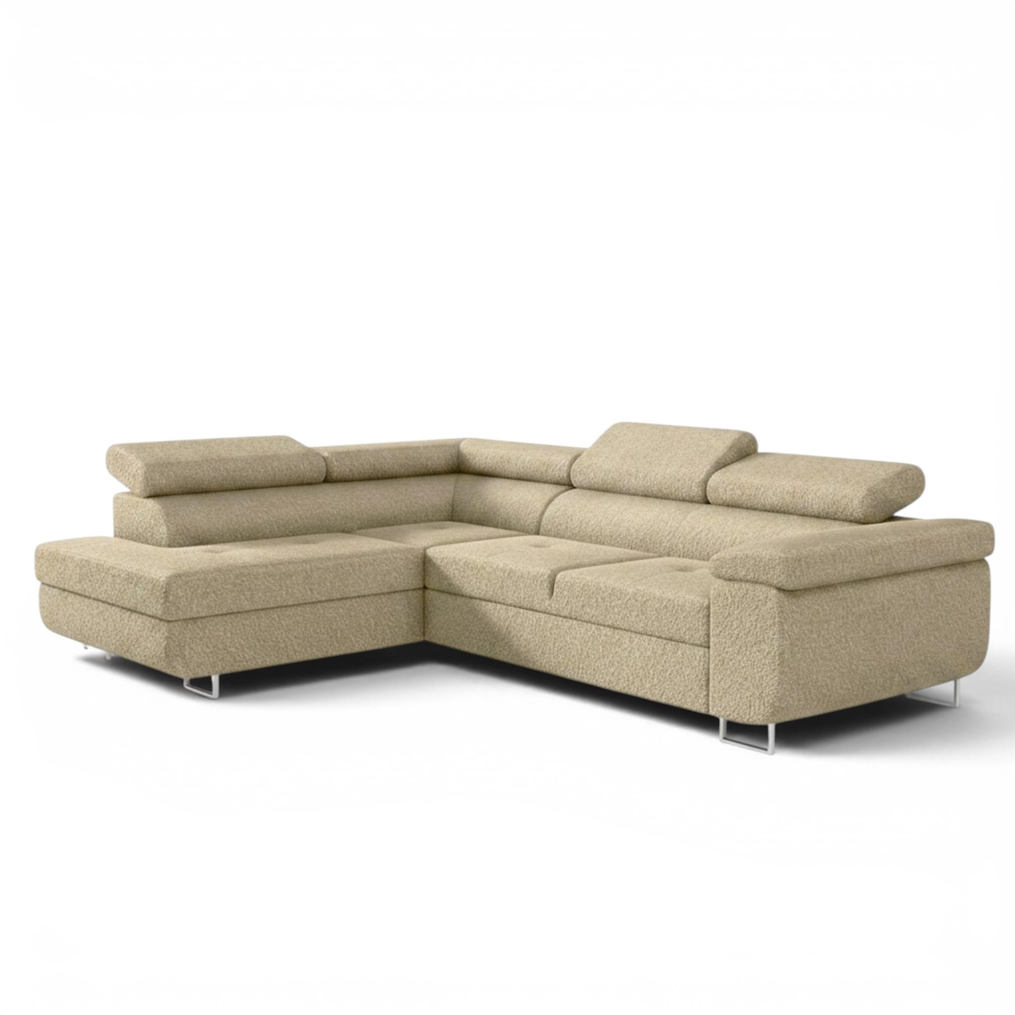 ECKSOFA Jade Mit Schlaffunktion - Creme, Holzwerkstoff/Textil (202/275cm) - Fun Möbel
