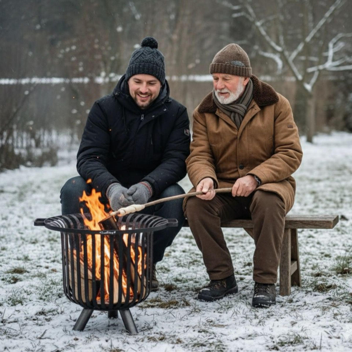 FEUERKORB Tennessee Stahl rund Ø 60 cm - Schwarz, Metall (60/52/60cm) - Mr. Deko
