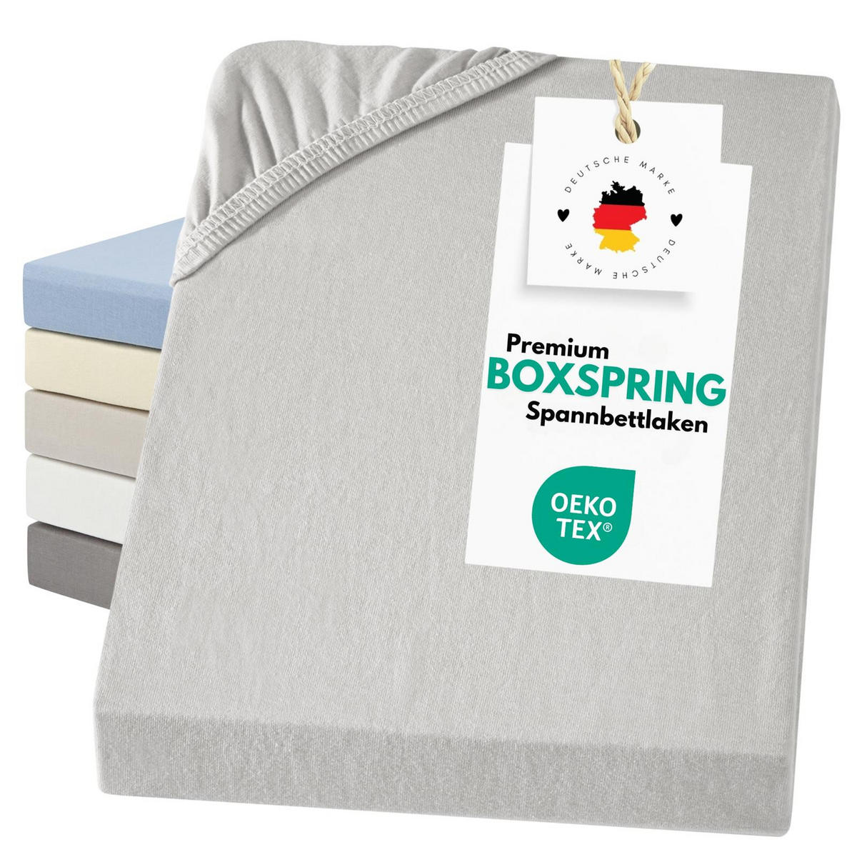 SPANNBETTLAKEN-BOXSPRINGBETT 140x200 - 160x200 Jersey Spannbetttuch 100% Baumwolle, Bettlaken Uni Hellgrau - Hellgrau, Textil (140/200cm) - Carpe Sonno