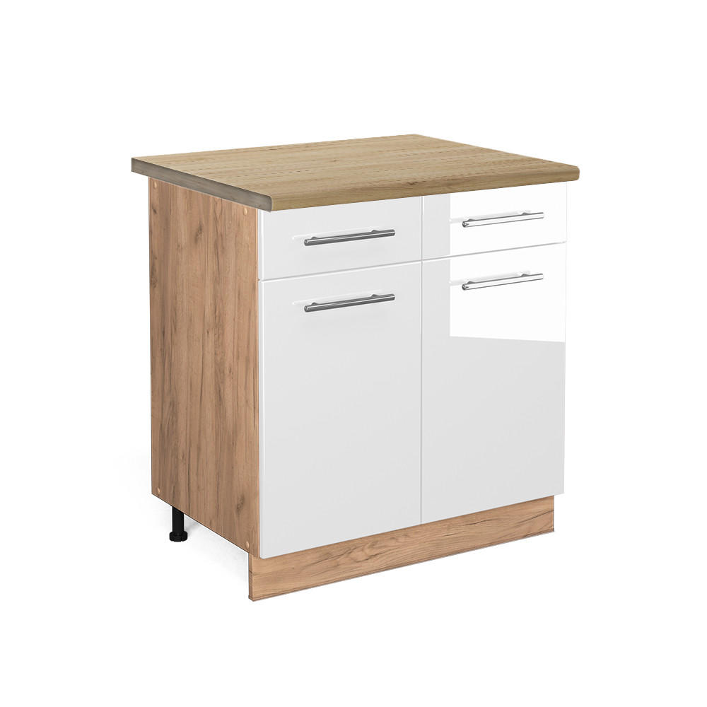 K&Ouml;KSUNDERSK&Aring;P Fame-Line Vit h&ouml;gblank 80 cm , AP Oak Vit h&ouml;gglans, Honungsek 82/80/60 cm