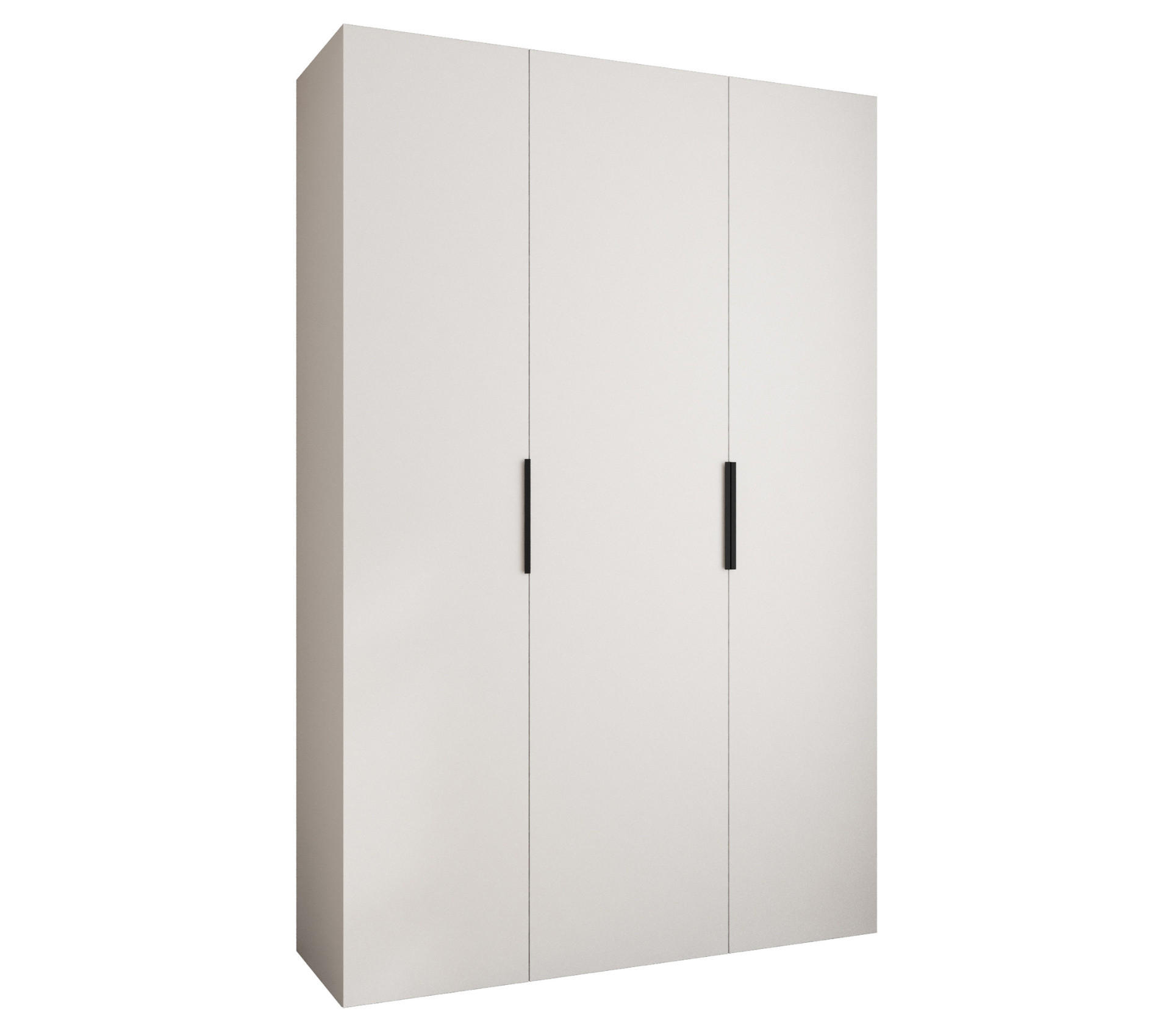 DREHTÜRENSCHRANK 245,5/160/50 3-türig - Schwarz/Weiß, Holz/Metall (160/245.5/50cm) - Abiks Möbel