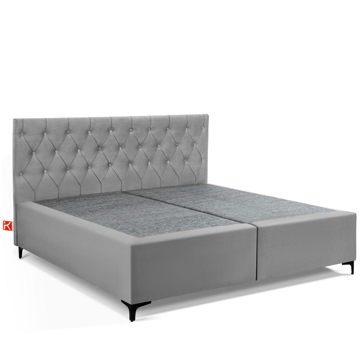 POLSTERBETT ARDEA, Hellgrau - Hellgrau/Schwarz, Holz/Holzwerkstoff (180/200cm) - KONSIMO®