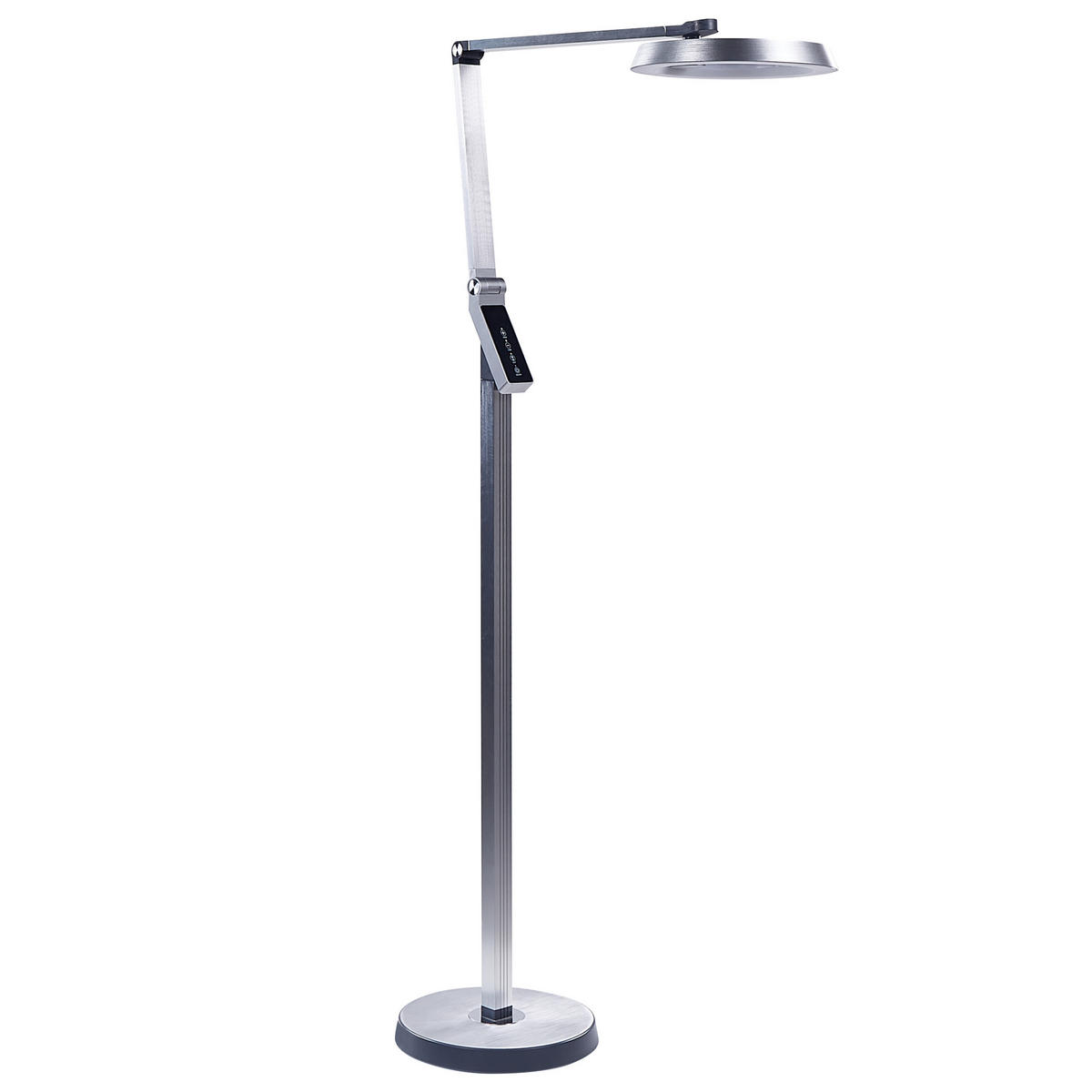 STEHLAMPE Carina 27/63/170 cm - Silberfarben, Kunststoff (27/27/170cm) - Beliani