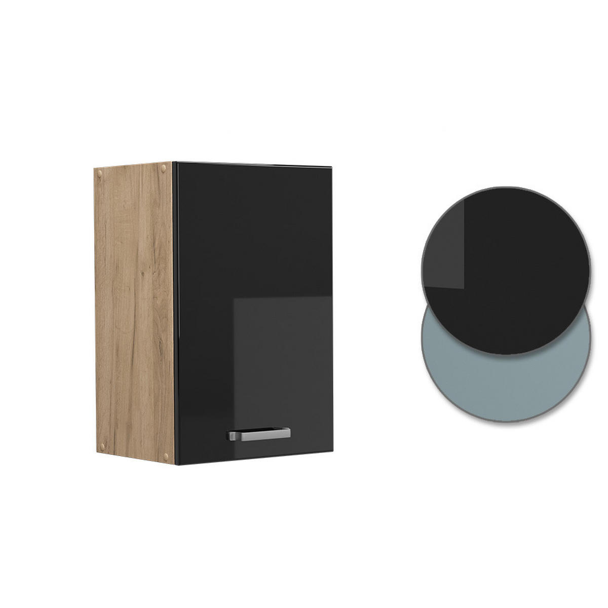 HÄNGESCHRANK R-Line Schwarz Hochglanz 40 cm - Honigeiche/Schwarz Hochglanz, Holzwerkstoff (40/60/31cm) - Vicco