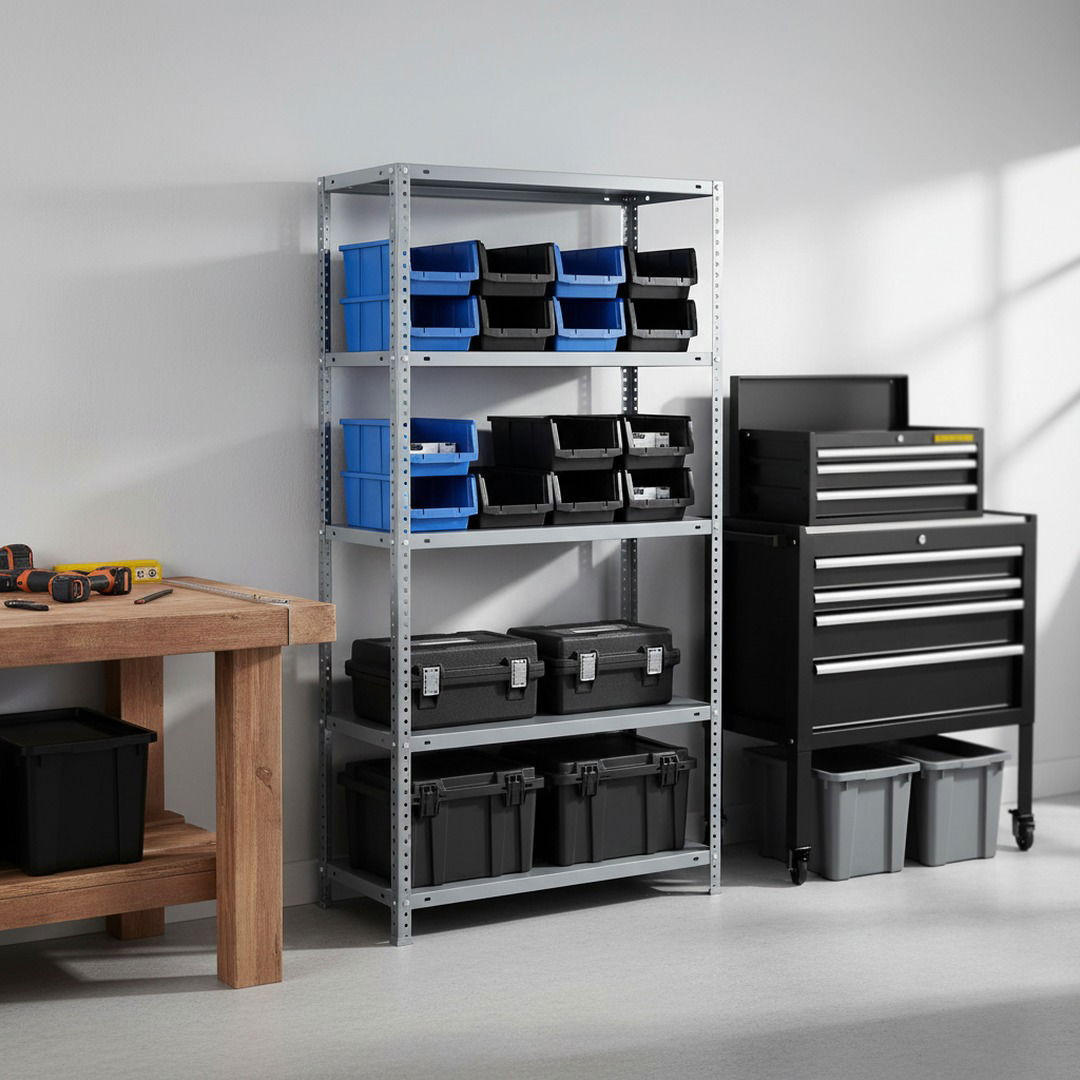 SCHRAUBREGAL PANDA TALL | HxBxT 200x110x40cm | 5 Fachböden | Fachlast 75kg | Grau - Grau, Metall (110/200/40cm) - PROREGAL