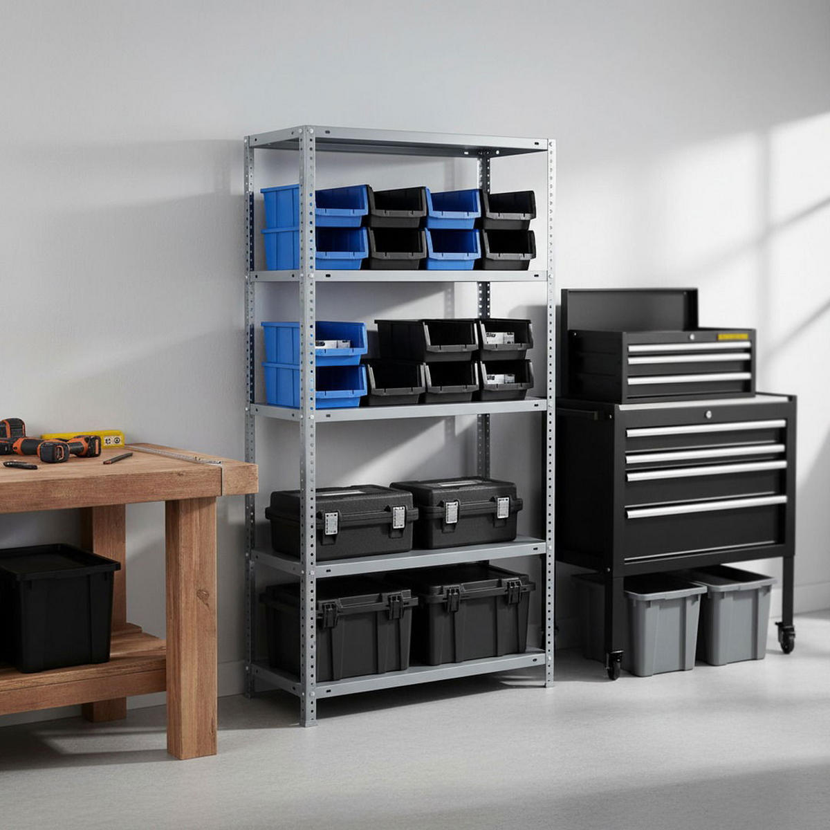 SCHRAUBREGAL PANDA TALL | HxBxT 200x110x40cm | 5 Fachböden | Fachlast 75kg | Grau - Grau, Metall (110/200/40cm) - PROREGAL