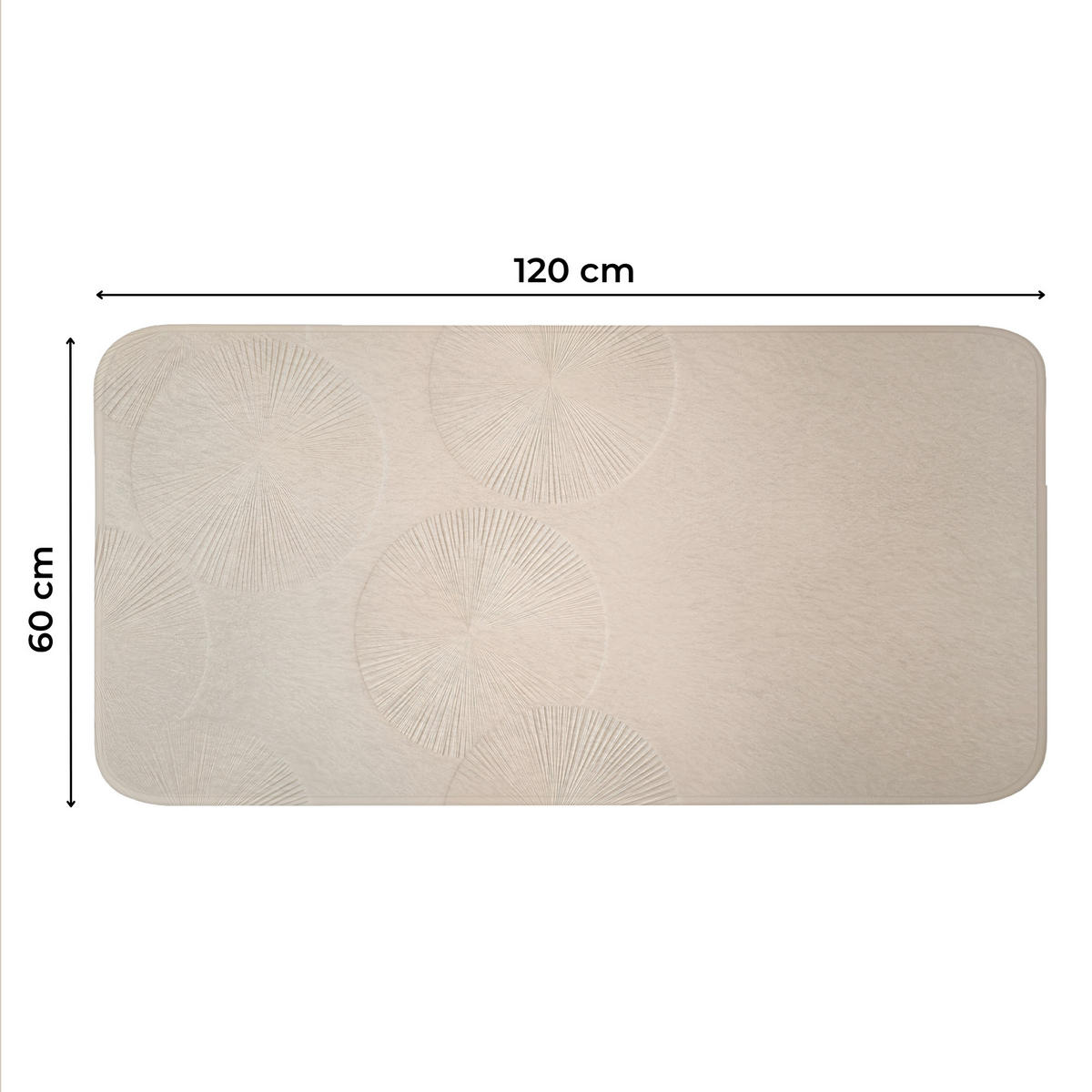 WC-VORLEGER Japandi - Beige - Modern WC Teppich 120x60 cm - Beige, Kunststoff/Textil (120/60cm) - OnlyWow