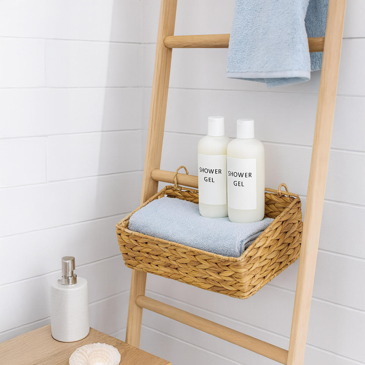 AUFBEWAHRUNGSKORB - Hellbraun, Textil/Metall (16/42/14cm) - Relaxdays