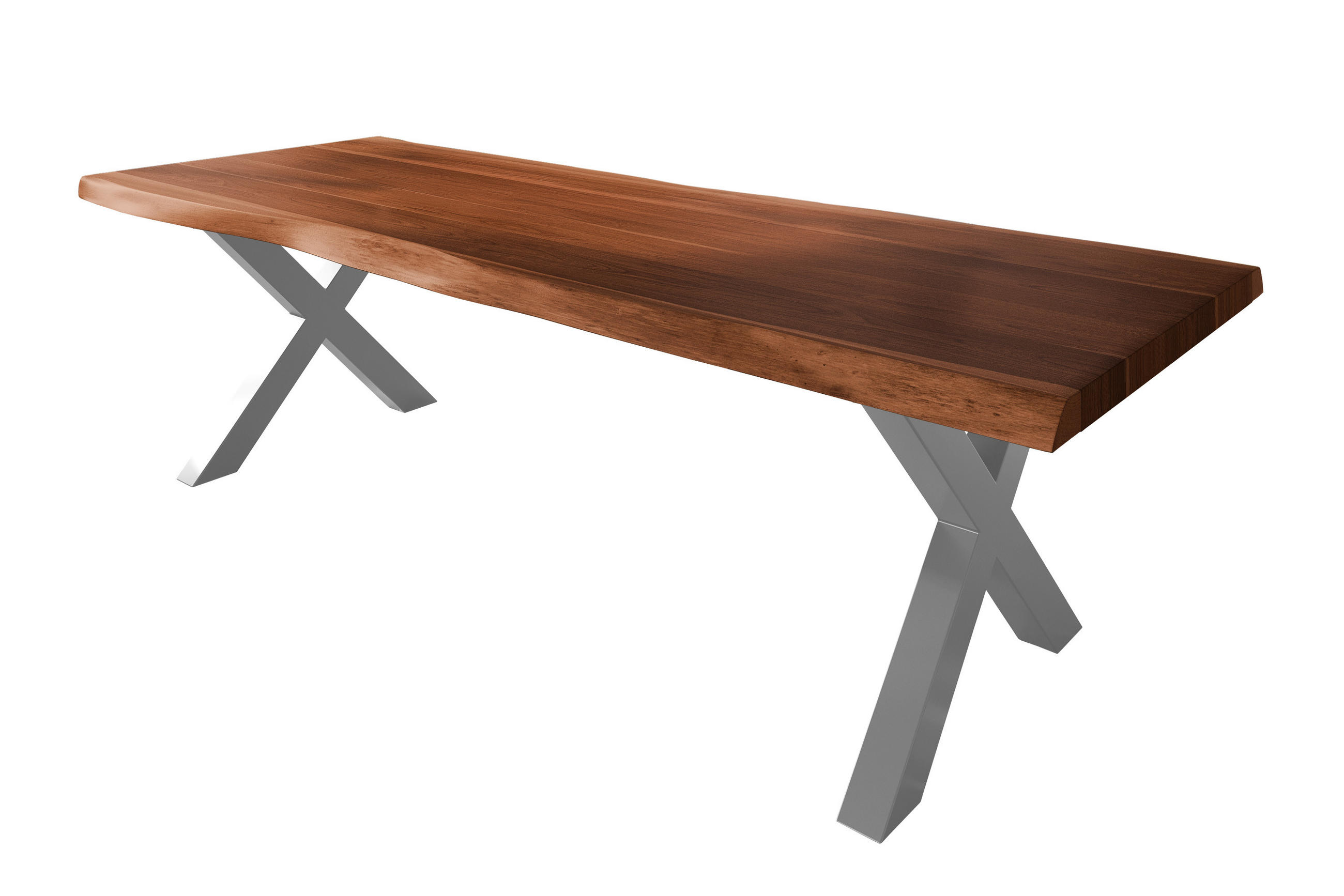 ESSTISCH TITAN - Silberfarben/Braun, Holz (110/280/79cm) - SAM