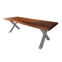 ESSTISCH TITAN - Silberfarben/Braun, Holz (110/280/79cm) - SAM