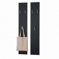GARDEROBENPANEEL Wandpaneel Schwarz matt - Schwarz, Holzwerkstoff (24/140/2cm) - Vladon