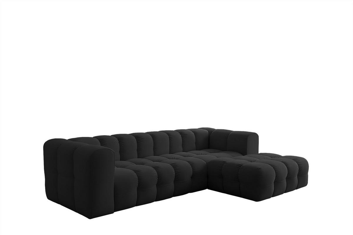 ECKSOFA Solvie In Tiffani - Schwarz, Holzwerkstoff/Textil (290/193cm) - Fun Möbel