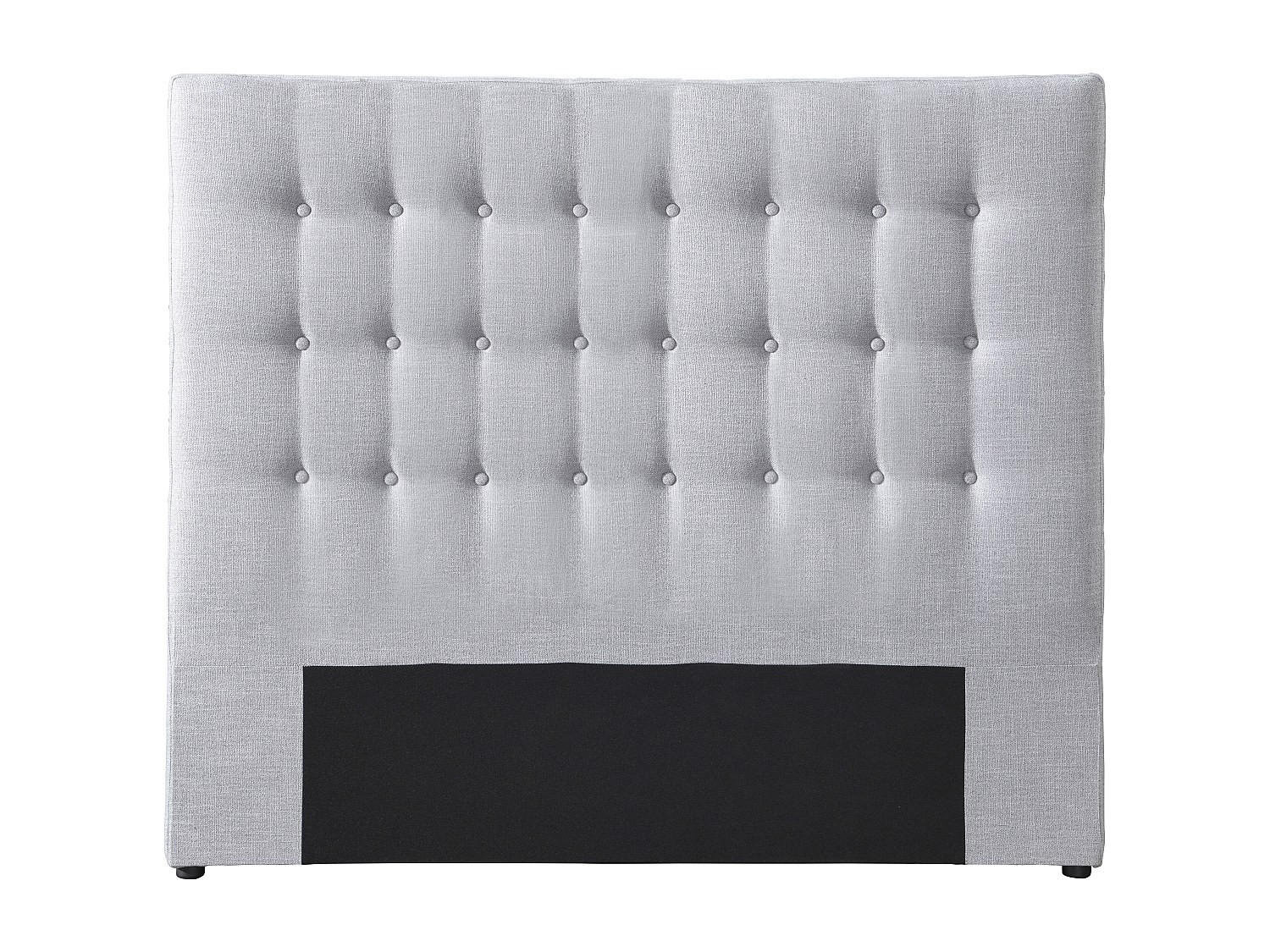 BETTKOPFTEIL - 2 -Sitzer - Polyester - hellgrau - FRANCESCO - Hellgrau, Textil (184.5/125/9.5cm) - Vente-Unique