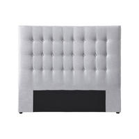 BETTKOPFTEIL - 2 -Sitzer - Polyester - hellgrau - FRANCESCO - Hellgrau, Textil (184.5/125/9.5cm) - Vente-Unique