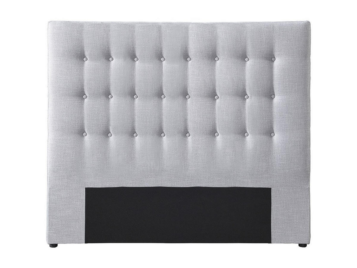 BETTKOPFTEIL - 2 -Sitzer - Polyester - hellgrau - FRANCESCO - Hellgrau, Textil (184.5/125/9.5cm) - Vente-Unique