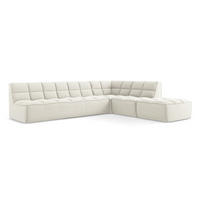 ECKSOFA Beidseitig Samt Stoff Beige - Beige/Creme, Kunststoff/Textil (308/258cm) - Makamii