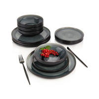 TAFELSERVICE HELSINKI - 12 teilig aus Steingut - Grau, Keramik (34.5/33/41.5cm) - Sänger