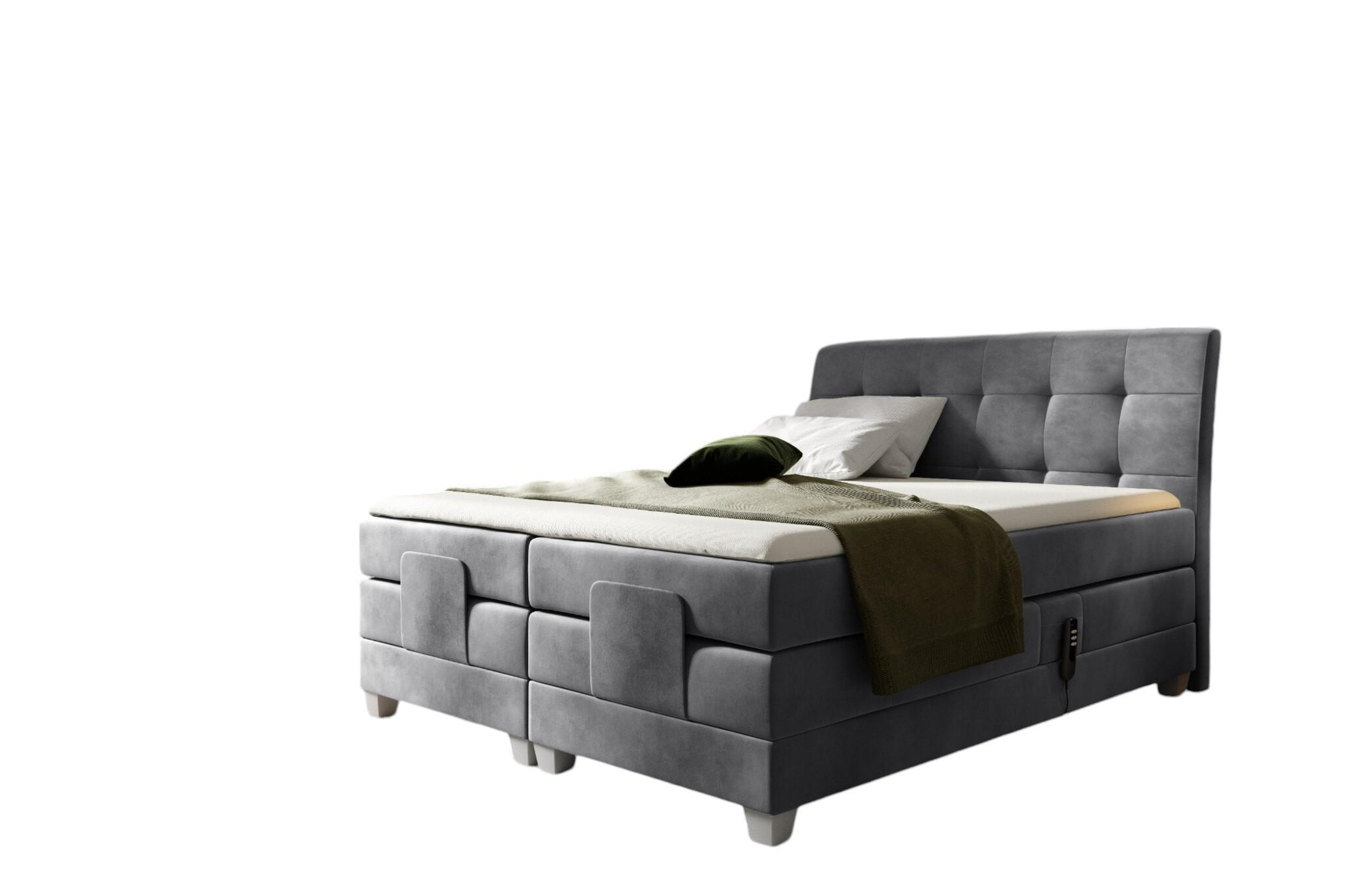 Fun Möbel Boxspringbett Grau 120x200 cm