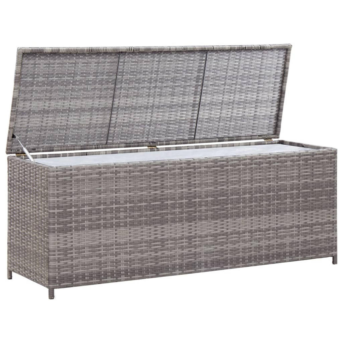 GARTEN-AUFLAGENBOX Grau 120x50x60 cm Poly Rattan - Grau, Kunststoff (50/60/120cm) - furnicato