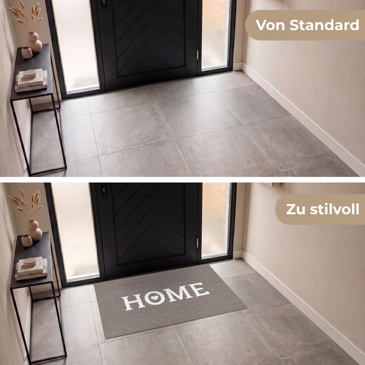 ROHOŽKA Home - Text - Taupe 120x80 cm - šedohnědá, textil/umělá hmota (120/0.4cm) - MuchoWow