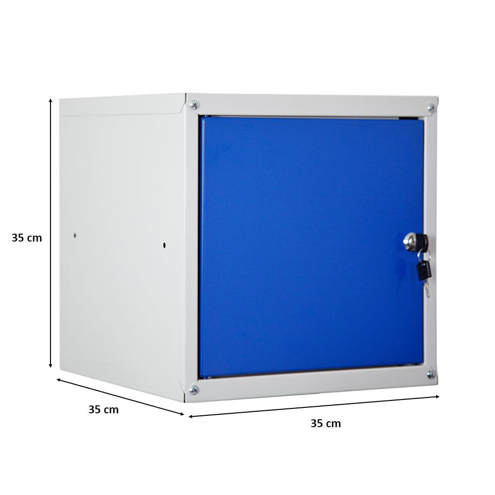 SCHLIESSFACHWÜRFEL Cubic 35x35x35 cm Grau/Blau - Blaugrau, Metall (35/35/35cm) - PROREGAL
