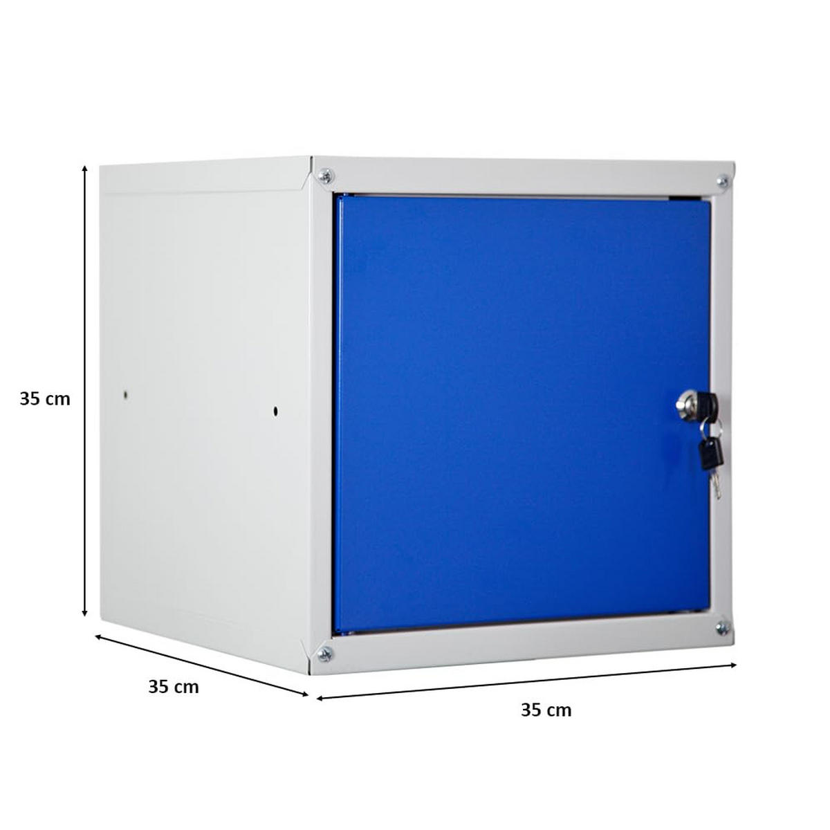 SCHLIESSFACHWÜRFEL Cubic 35x35x35 cm Grau/Blau - Blaugrau, Metall (35/35/35cm) - PROREGAL