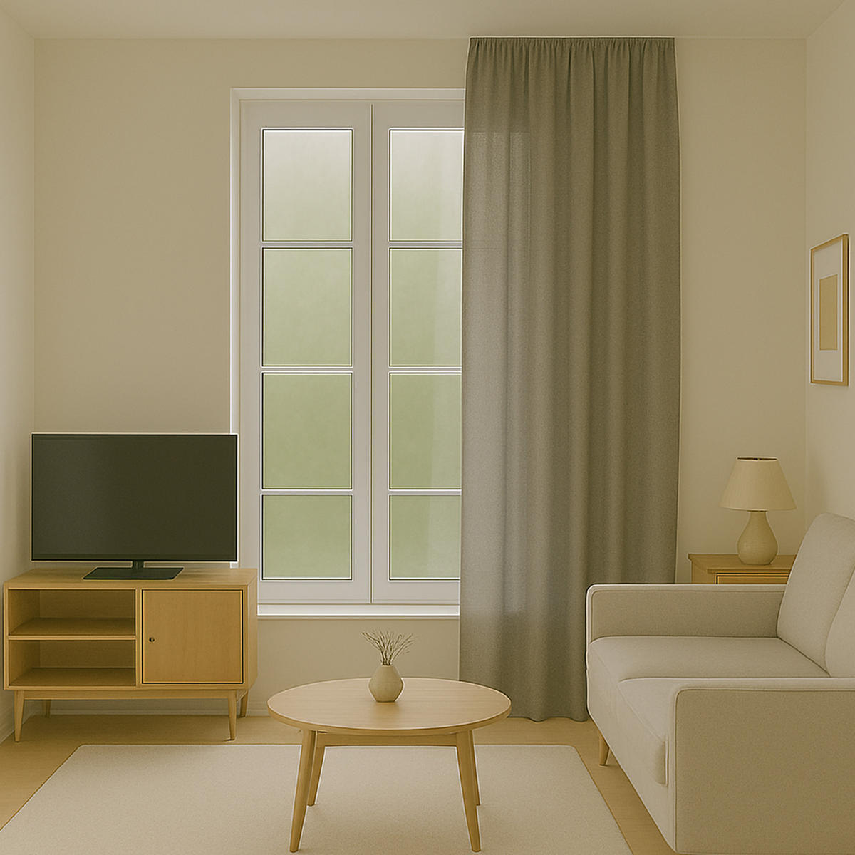 VORHANG Blickdicht ( 140x245cm ) mit Kräuselband / Universalband in Sandgrau - Taupe, Textil (140/245cm) - Bestlivings