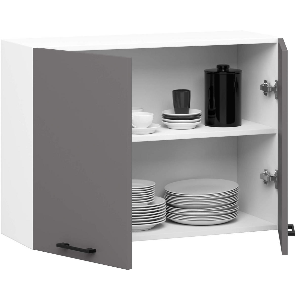 HÄNGESCHRANK Weiß, Graphit Grau 58/80/30 - Graphitfarben/Weiß, Holzwerkstoff (80/58/30cm) - RAUMHIRSCH FURNITURE