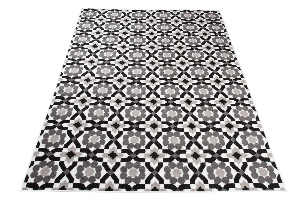 TEPPICH MAYA Grau Floral Mosaik Geometrisch 160/230 cm - Grau, Textil (160/230cm) - Tapiso