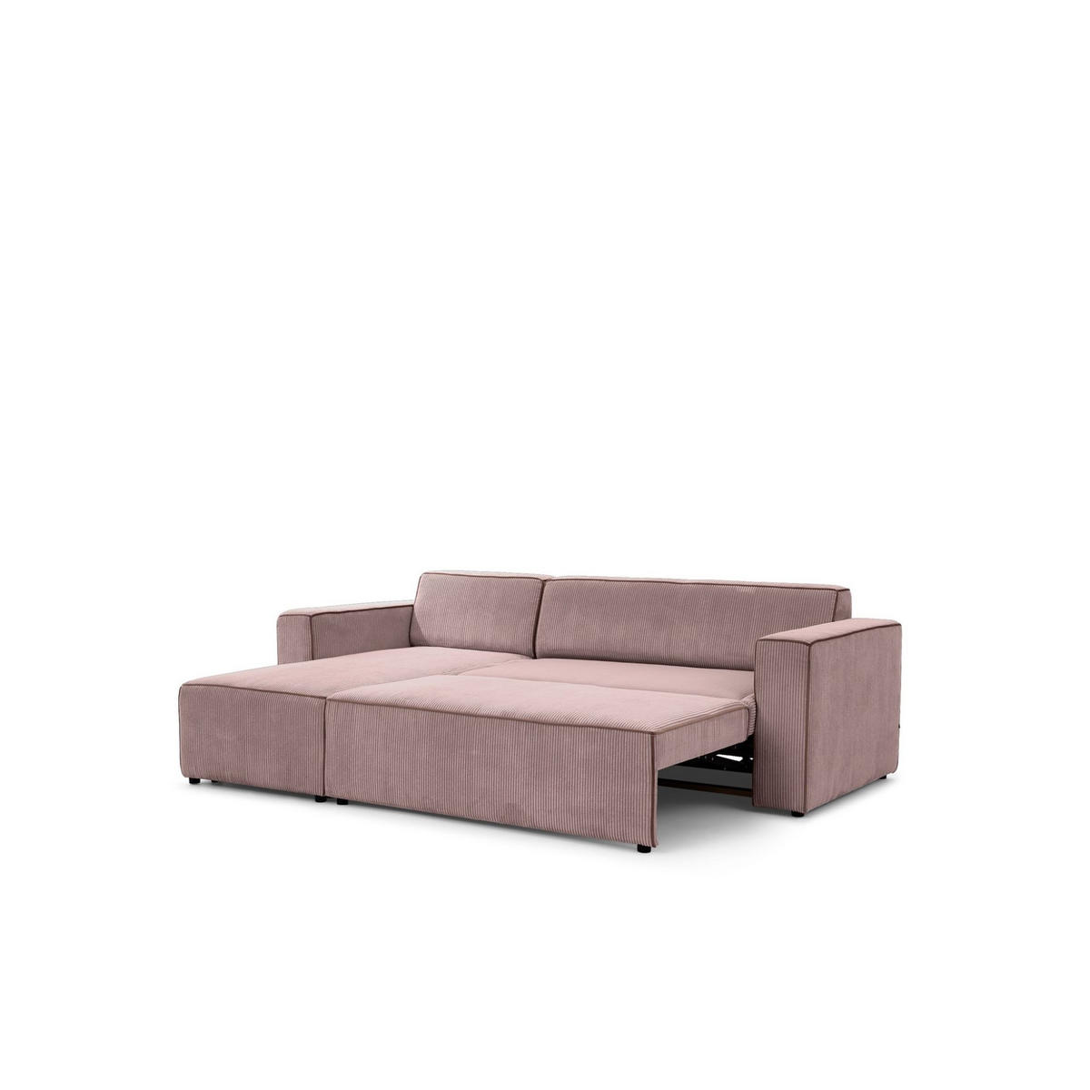 ECKSOFA Schlafsofa Waldo In Poso - Altrosa, Holzwerkstoff/Textil (260/173cm) - Fun Möbel