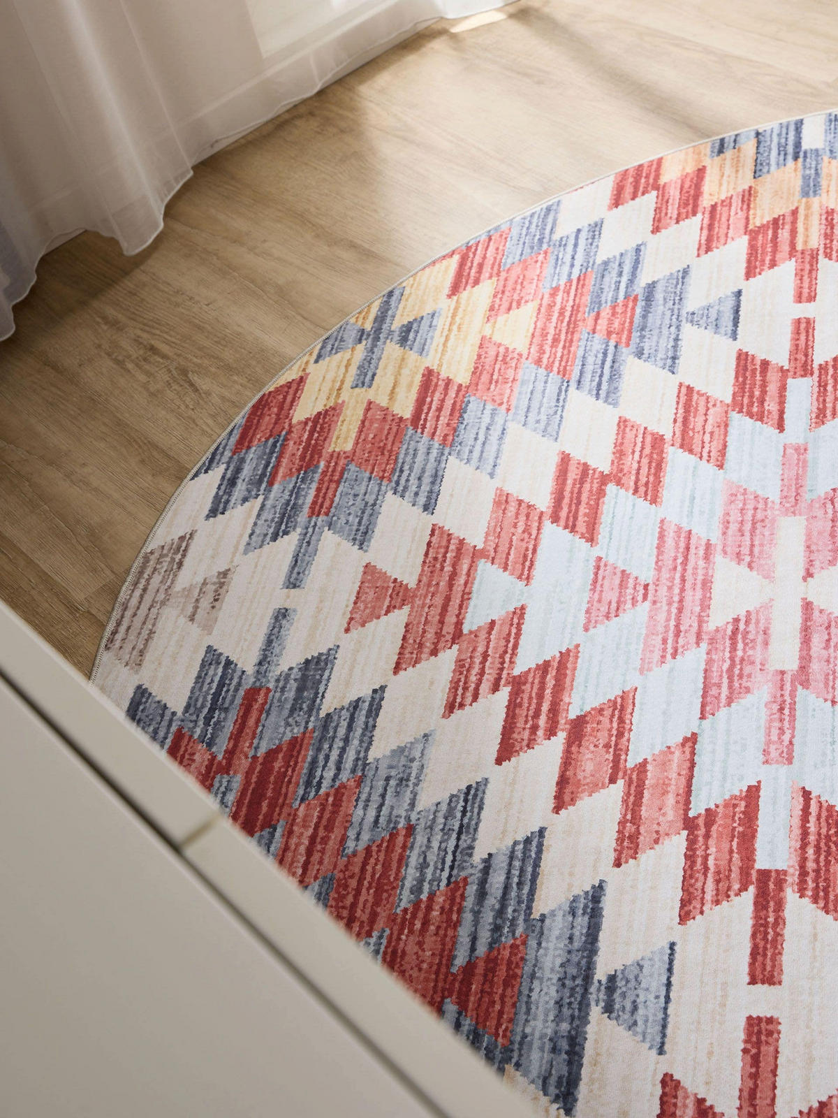 VINTAGE-TEPPICH George waschbar ø 120 cm rund - Beige/Multicolor, Kunststoff (120/120cm) - benuta