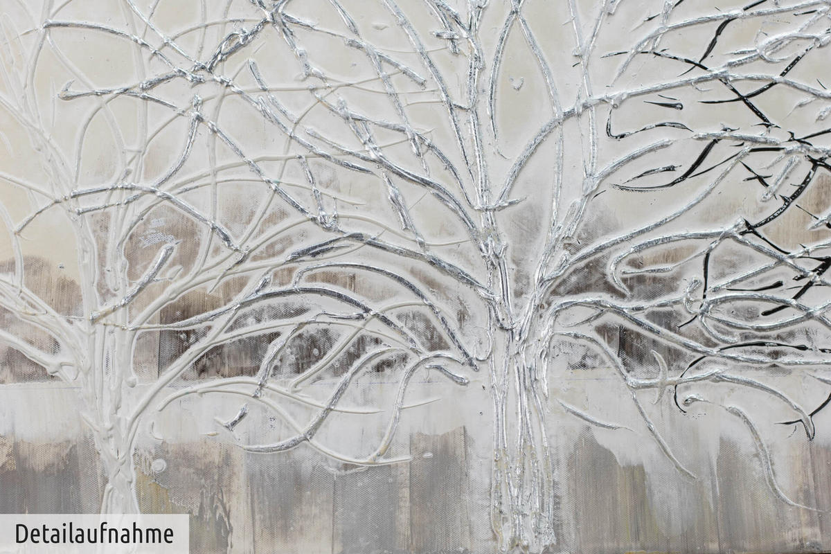 ACRYLBILD HANDGEMALT 120/60 cm - Beige/Weiß, Holz/Textil (120/60cm) - KUNSTLOFT