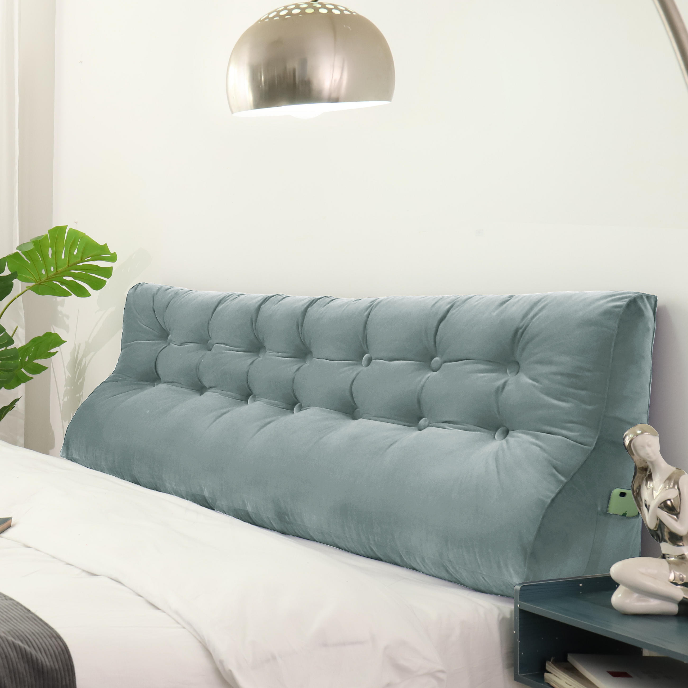 RÜCKENKISSEN Körperkontur Samtlook Grau 200 cm - Grau, Textil (55/200cm) - Vercart