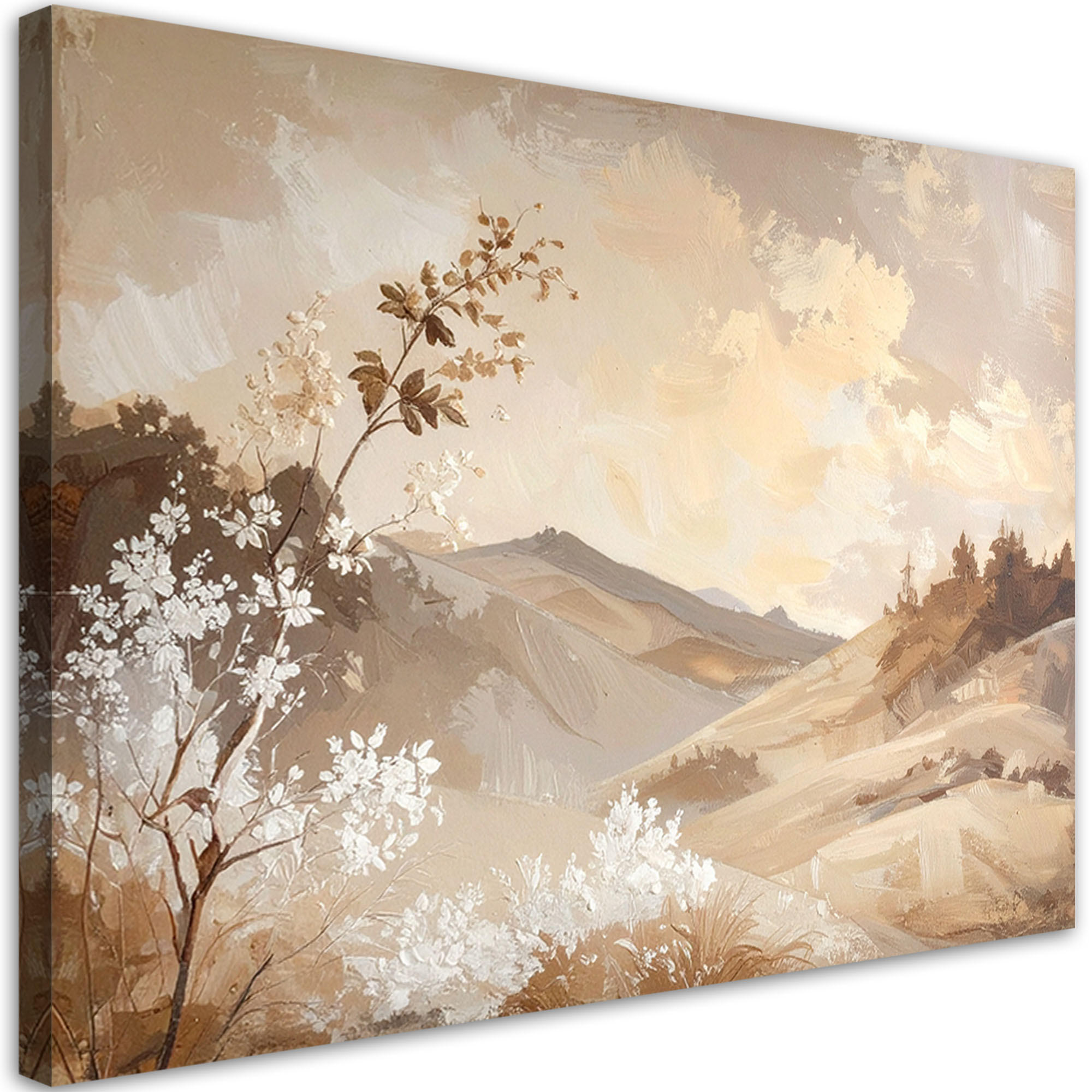 Feeby Leinwandbild Beige 120x80 cm
