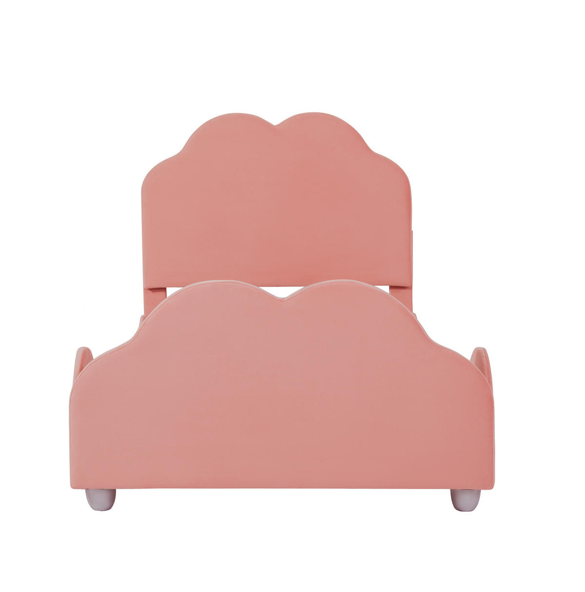 KINDEREINZELBETTEN aus Samt 90x200 cm in Rosa mit Rausfallschutz - Rosa, Textil (90/200cm) - Modfu