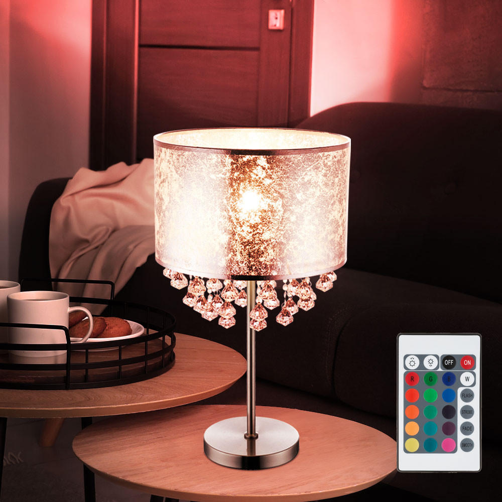 LED TISCHLEUCHTE Amy Silber Metall Textil - Silberfarben, Metall (32/32/56cm) - Globo Lighting