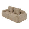 2-SITZER Sofa Cord mit Getränkehalter und Seitentasche 200/99/80 cm Sandfarben - Sandfarben, Textil (99/80/200cm) - Redom