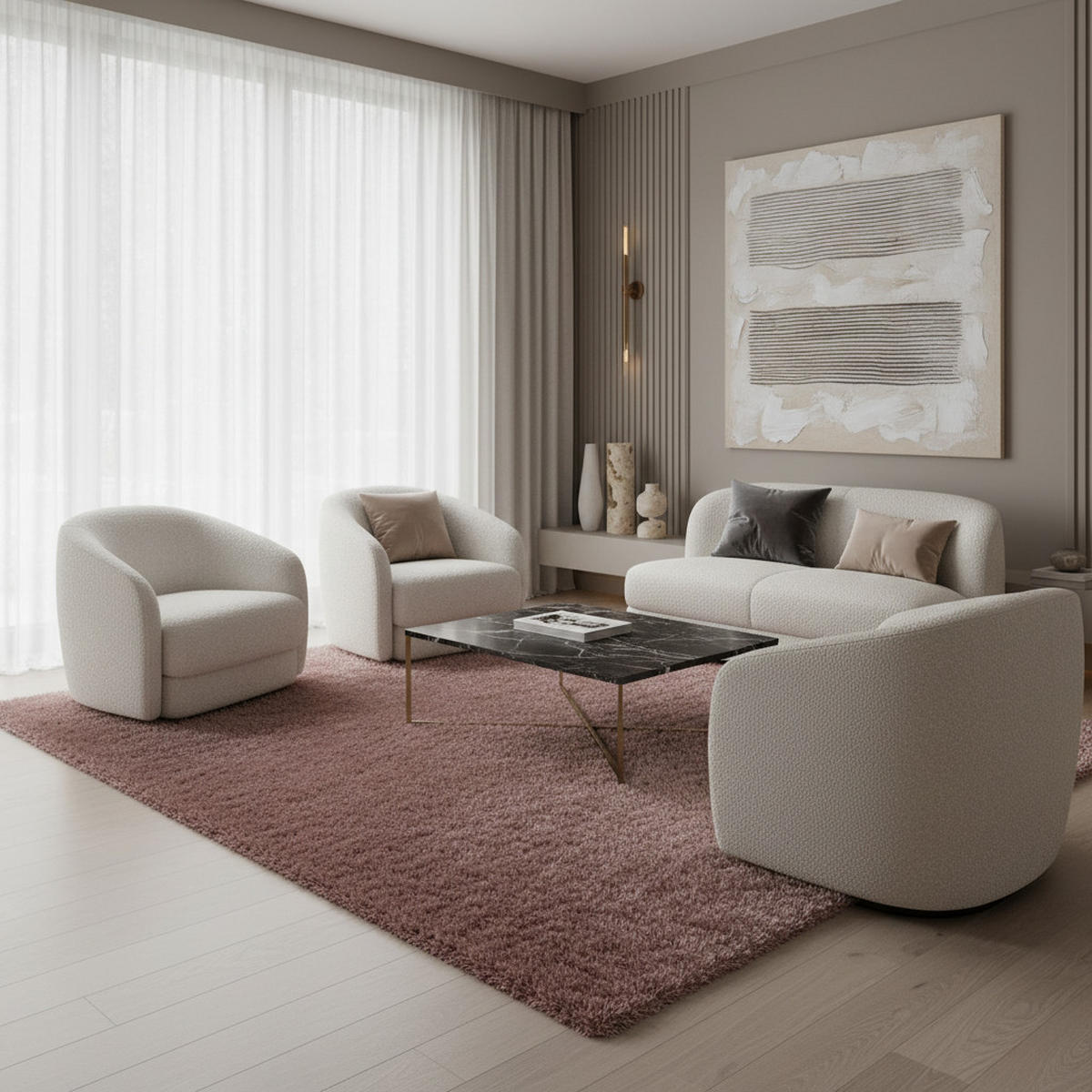 TEPPICH Hochflor Shaggy Uni Style Polypropylen Wohnzimmer Rosa Rechteckig 280x370 - Rosa, Textil (280/370cm) - KADIMA DESIGN