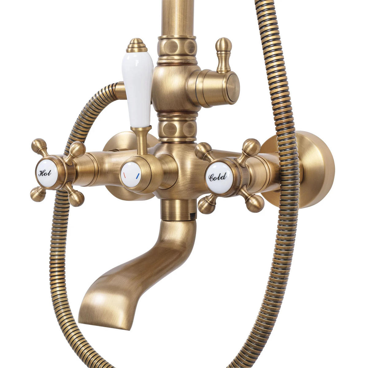 DUSCHGARNITUR Rea Bergamo Antique Bronze - Braun, Metall (21/150/50cm) - REA