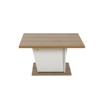 COUCHTISCH Bar Dekor Weiß und Eiche ATOS 69/69/38 cm - Eschefarben, Holzwerkstoff (70.5/69/38cm) - Calicosy